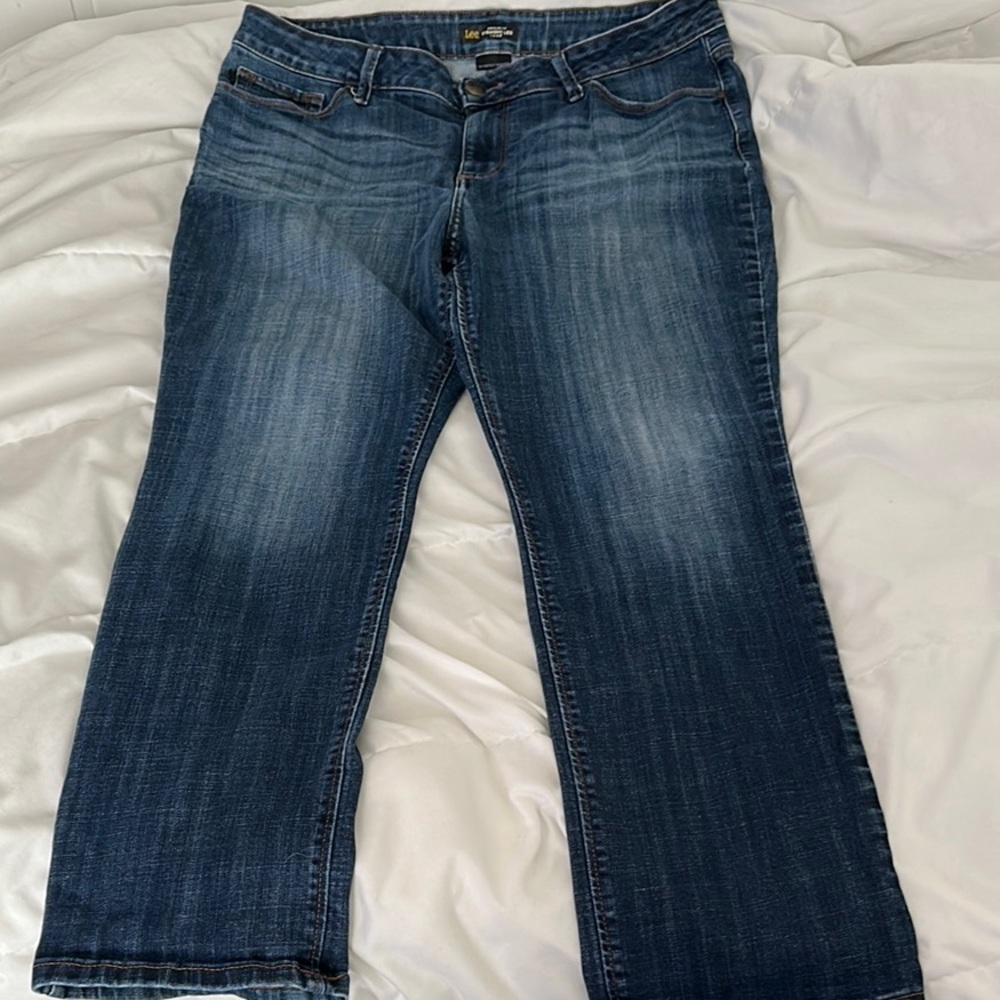 Lee Blue Straight Leg Jeans with Authentic Fading